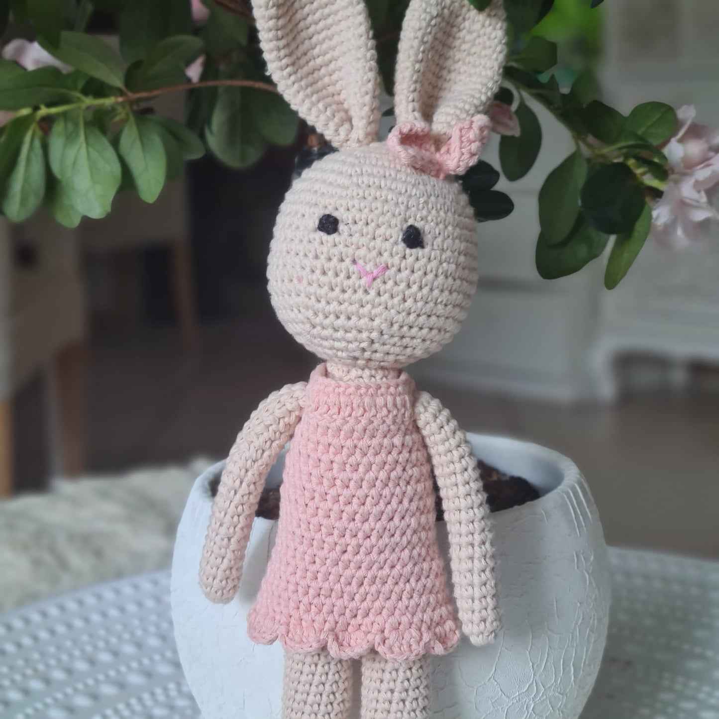 Handgemachter gestrickter Plüschtier Häschen "Luna"