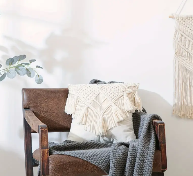 Boho Gewebte Kissenbezüge Mit Quasten, Makramee-Kissenbezug
