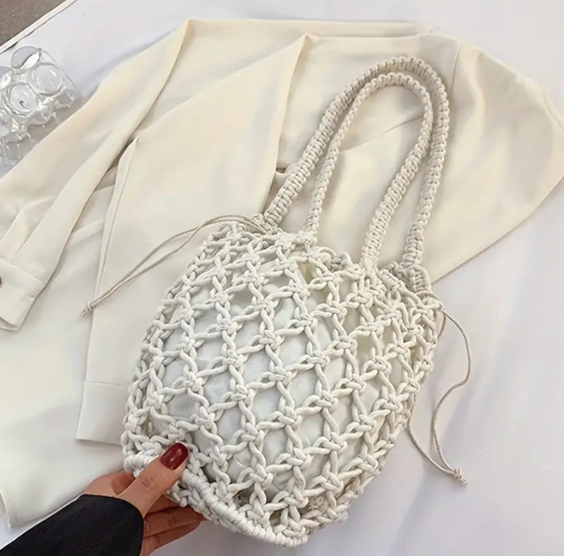 Sommer Gestrickte Eimer-Umhängetasche