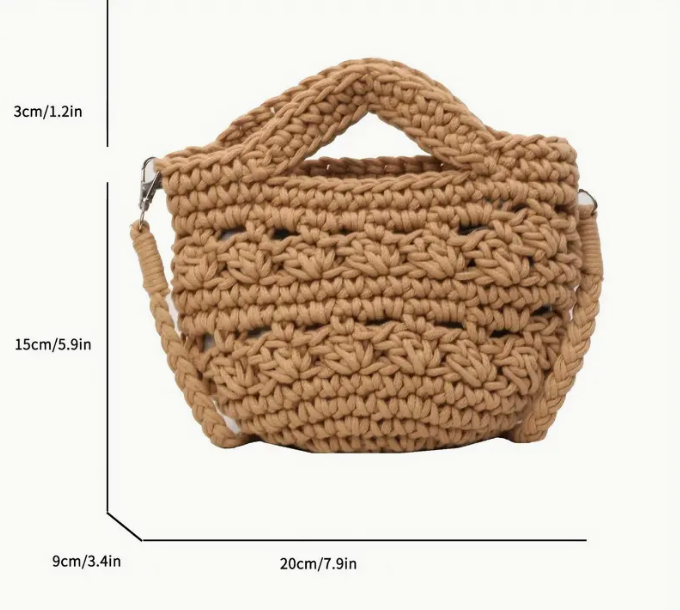Trendige Geflochtene Schultertasche "Aya"