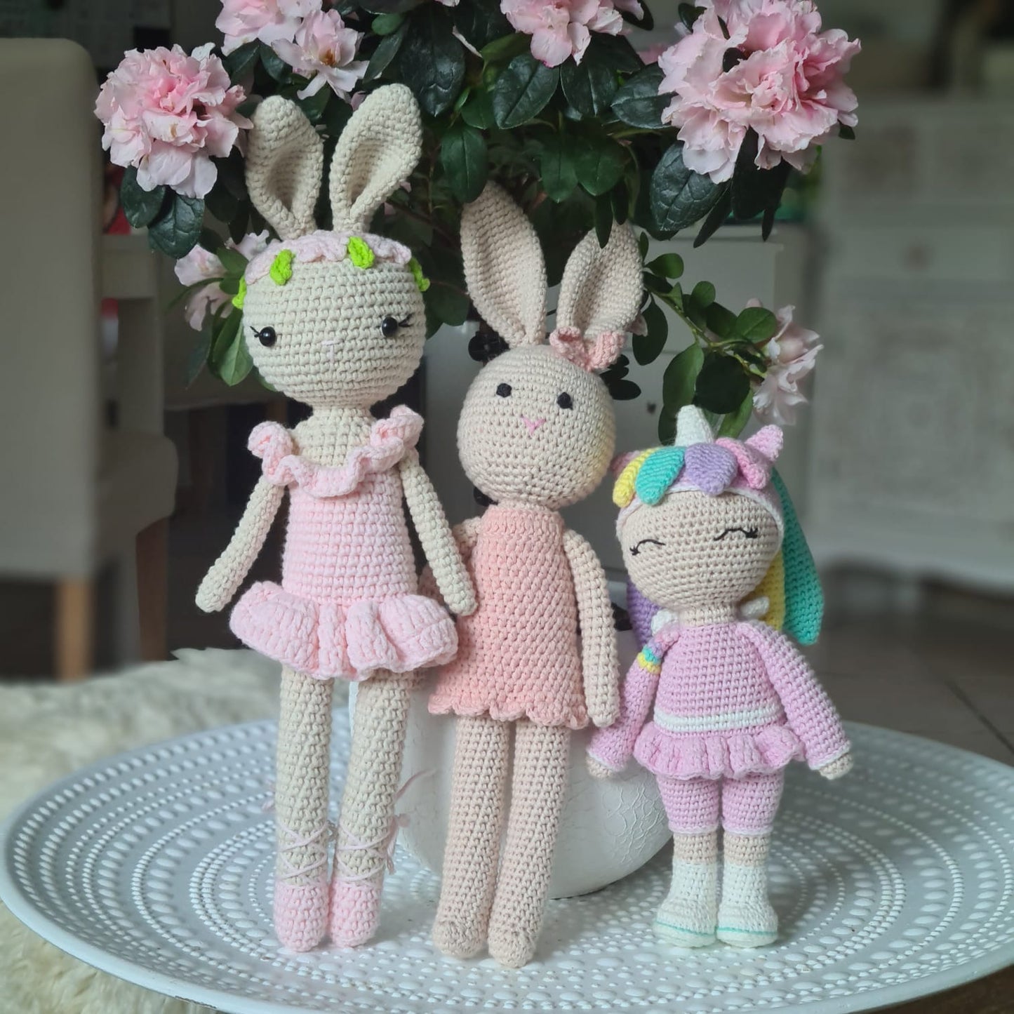 Handgemachter gestrickter Plüschtier Häschen "Luna"