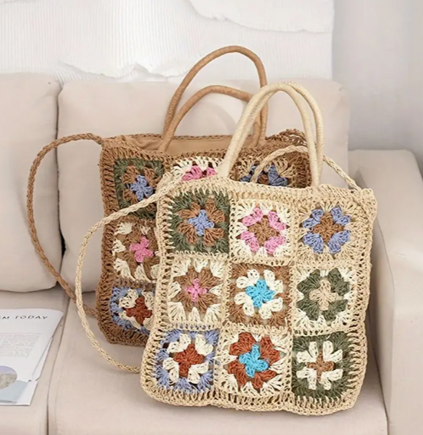 Gehäkelte Tasche im Bohème-Stil