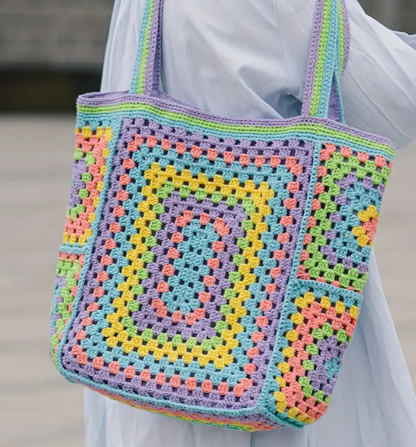 Bunte Gestrickte Bohemian Häkelbeutel