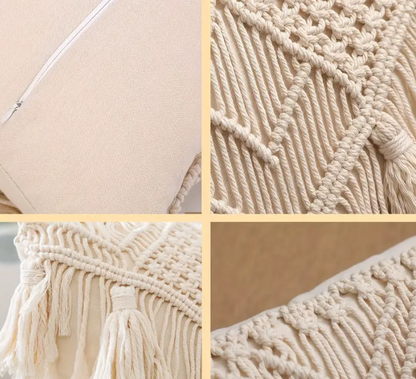 Boho Gewebte Kissenbezüge Mit Quasten, Makramee-Kissenbezug