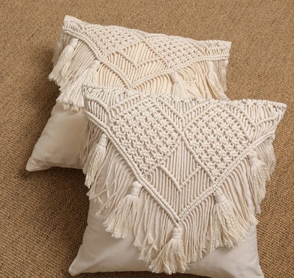 Boho Gewebte Kissenbezüge Mit Quasten, Makramee-Kissenbezug