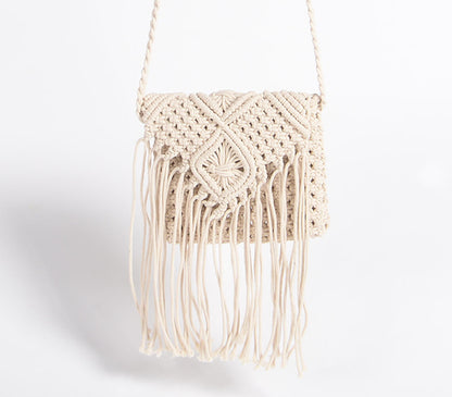 Fringed Macrame crossbody bag-2