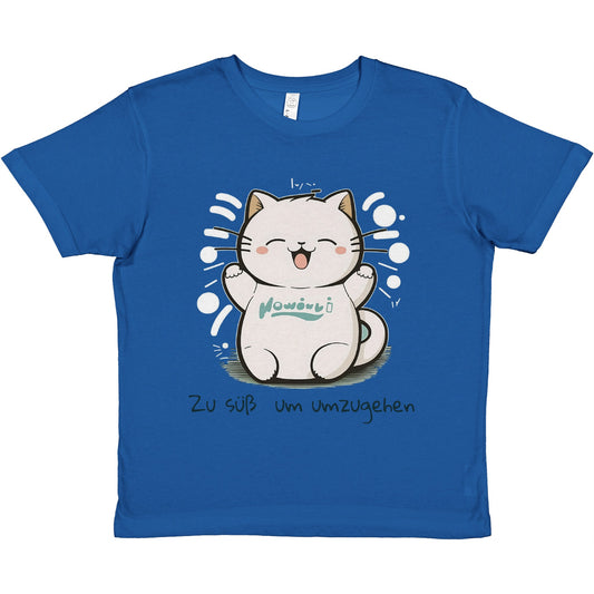 Premium Kids Crewneck T-shirt "Cute Cat"