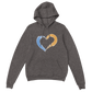 Premium Unisex Pullover Hoodie with yellow-blue heart