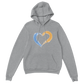 Premium Unisex Pullover Hoodie with yellow-blue heart
