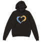 Premium Unisex Pullover Hoodie with yellow-blue heart