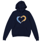 Premium Unisex Pullover Hoodie with yellow-blue heart